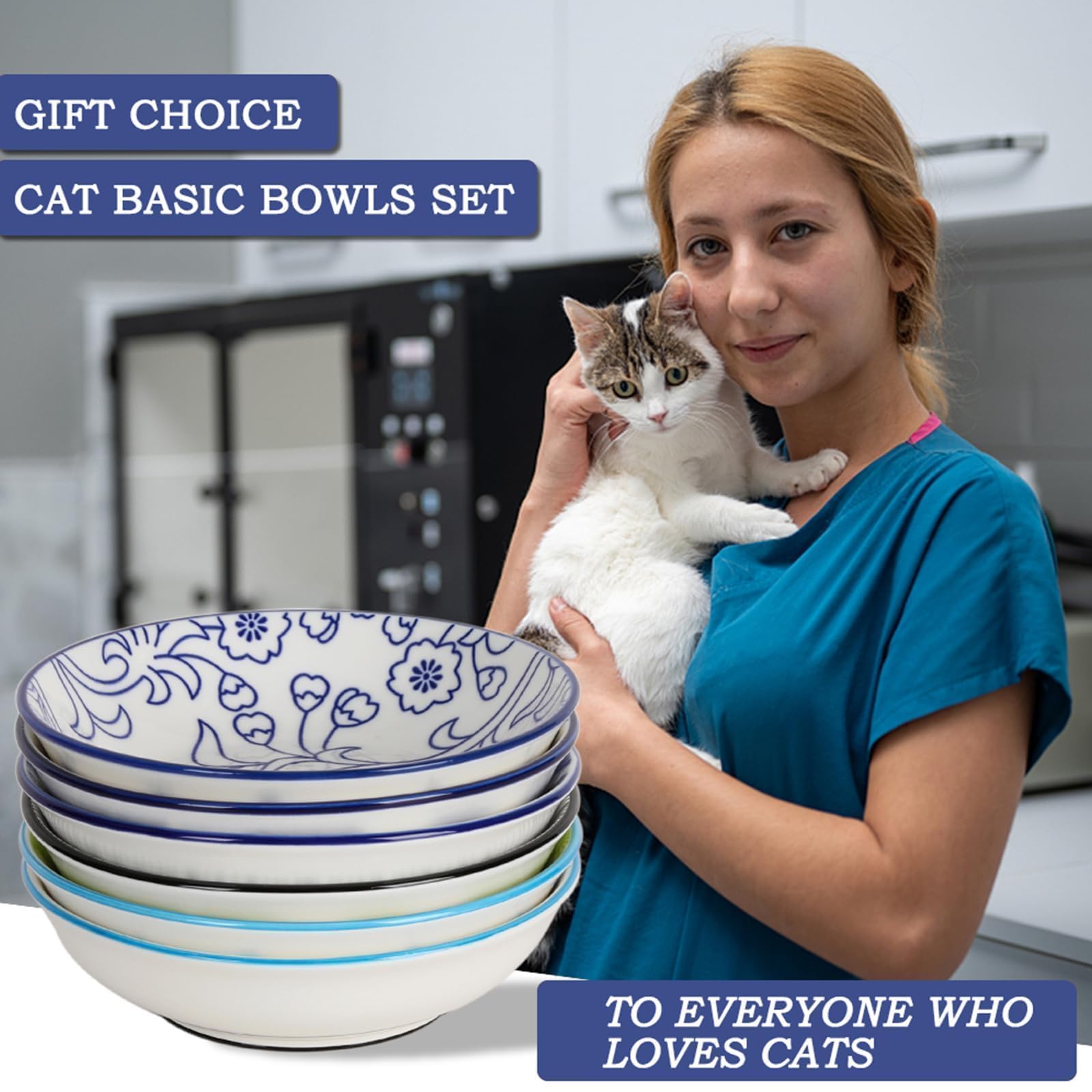 HAPPY KIT gift-ready cat bowl set for cat lovers.