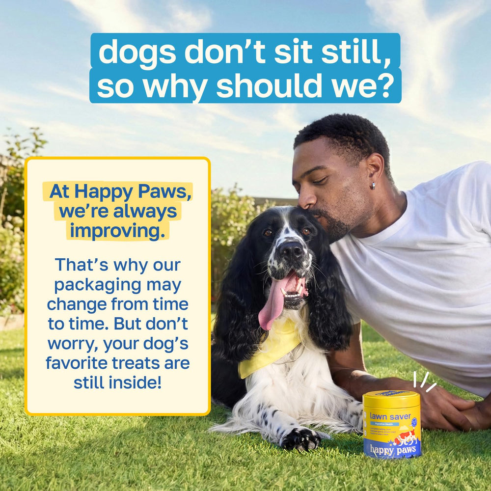 Happy Paws Lawn Saver measured dosing simplifies routine dog care.