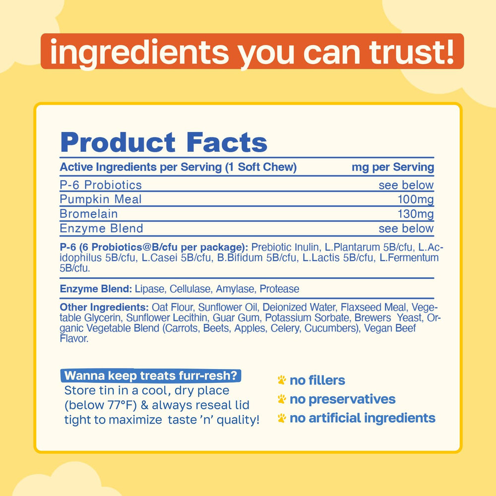 Happy Paws No Poo Chews 100-count bottle for long-term use.