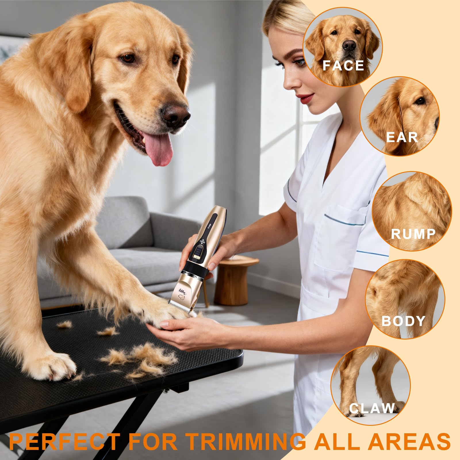 Removable blade on HappyYILIDA dog clippers for quick cleaning and maintenance.