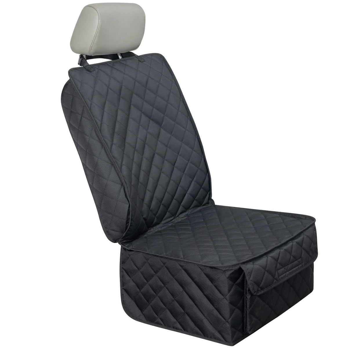 HAPYFOST waterproof front seat cover shields seats from dog spills and mud.