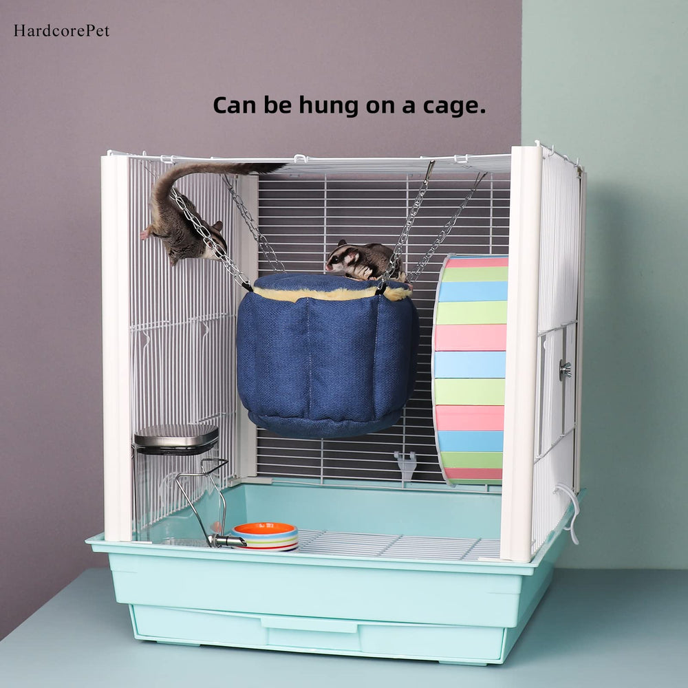 HardcorePet rat hammock provides a cozy lounging area inside the cage.