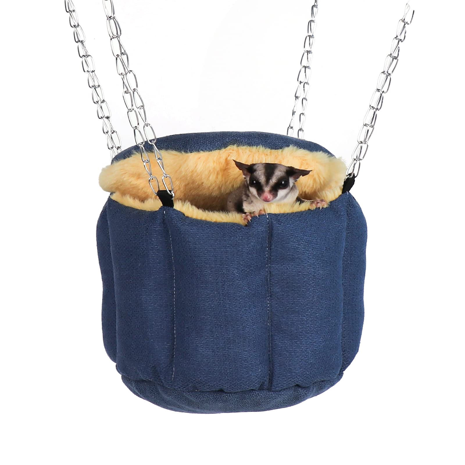 HardcorePet sugar-glider pouch offers a private, warm resting space for small pets.