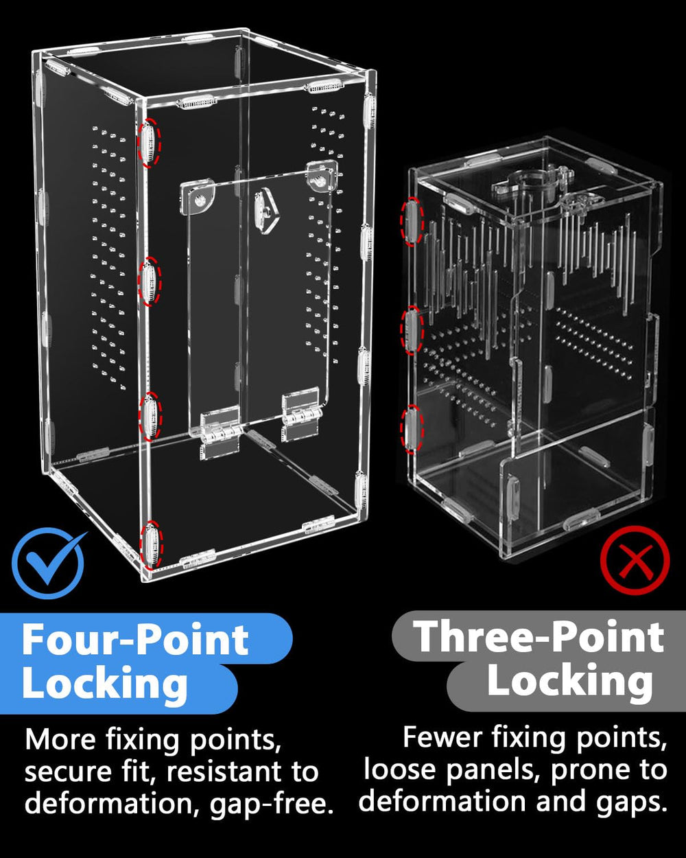 Harhana Jumping Spider Enclosure 360-degree view provides complete visibility.