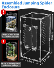 Harhana Jumping Spider Enclosure assembled setup highlights quick assembly.