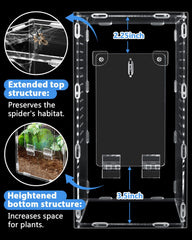 Harhana Jumping Spider Enclosure magnet door enables easy, secure lid access.