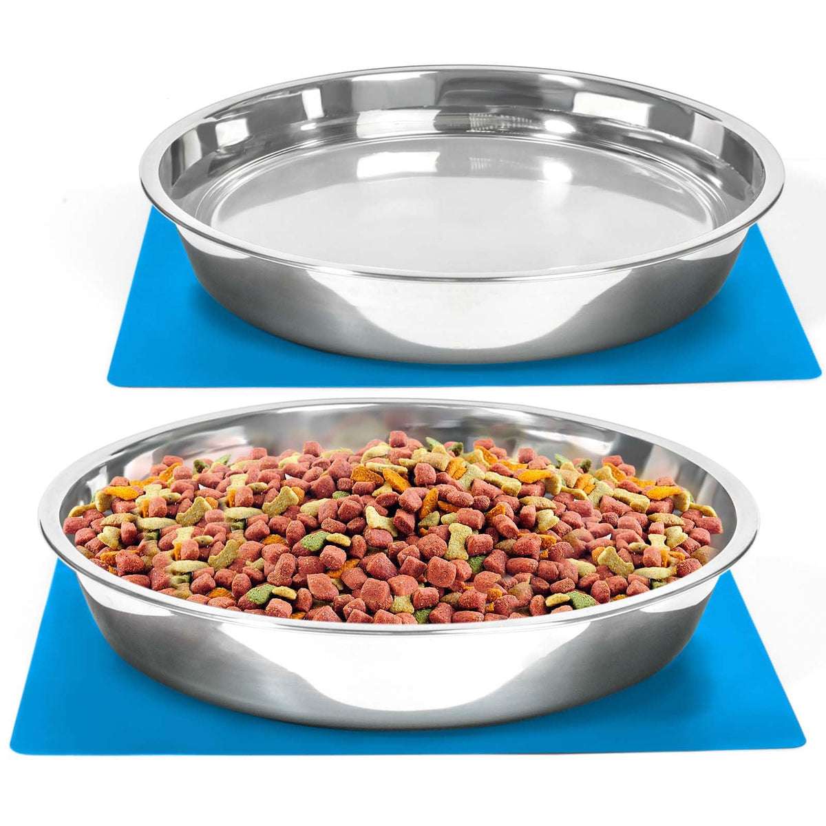 Harhana shallow dog bowl edge close-up for whisker-friendly dining.