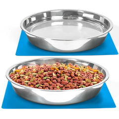 Harhana shallow dog bowl edge close-up for whisker-friendly dining.