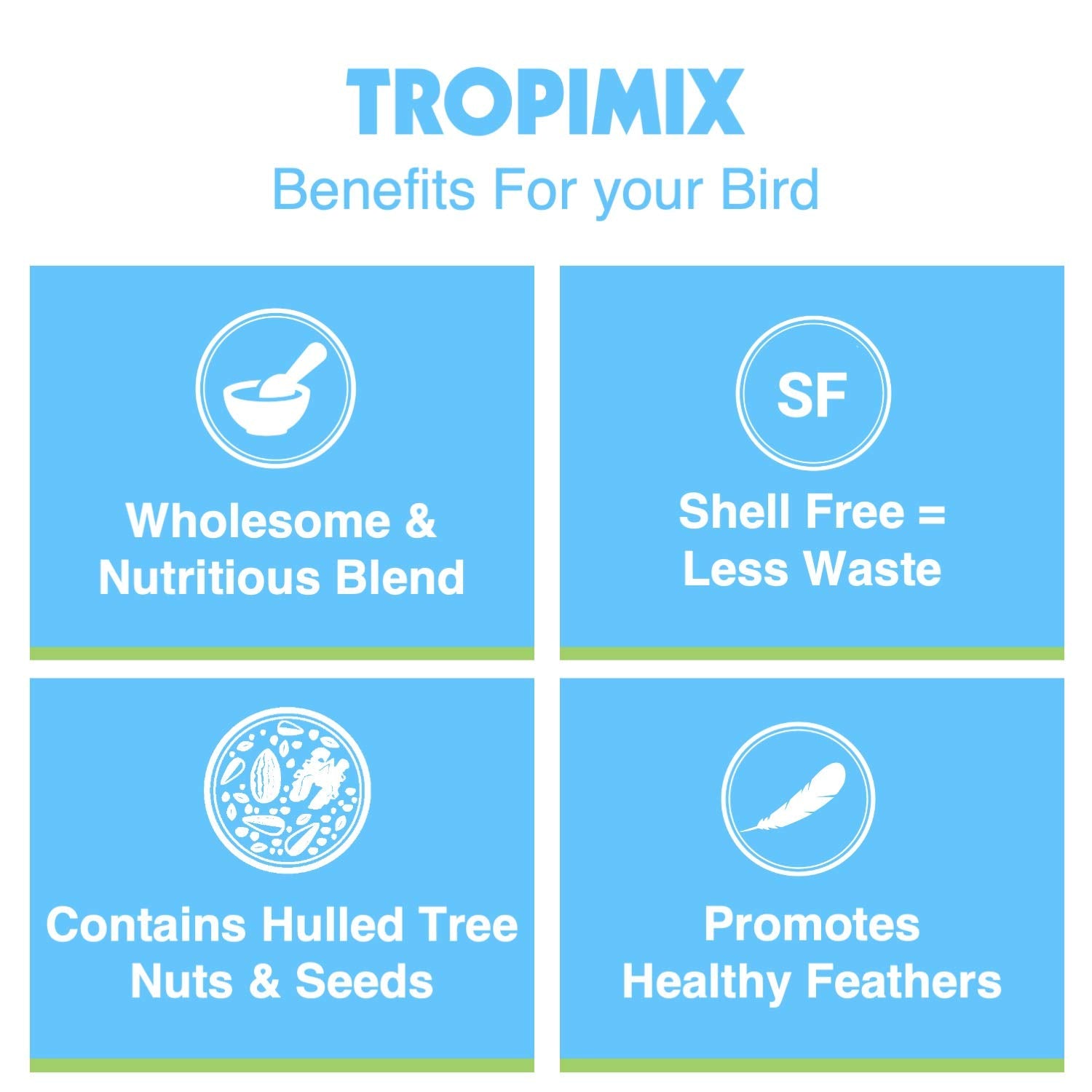 HARI Tropimix supports feather health and immune function through nutrition