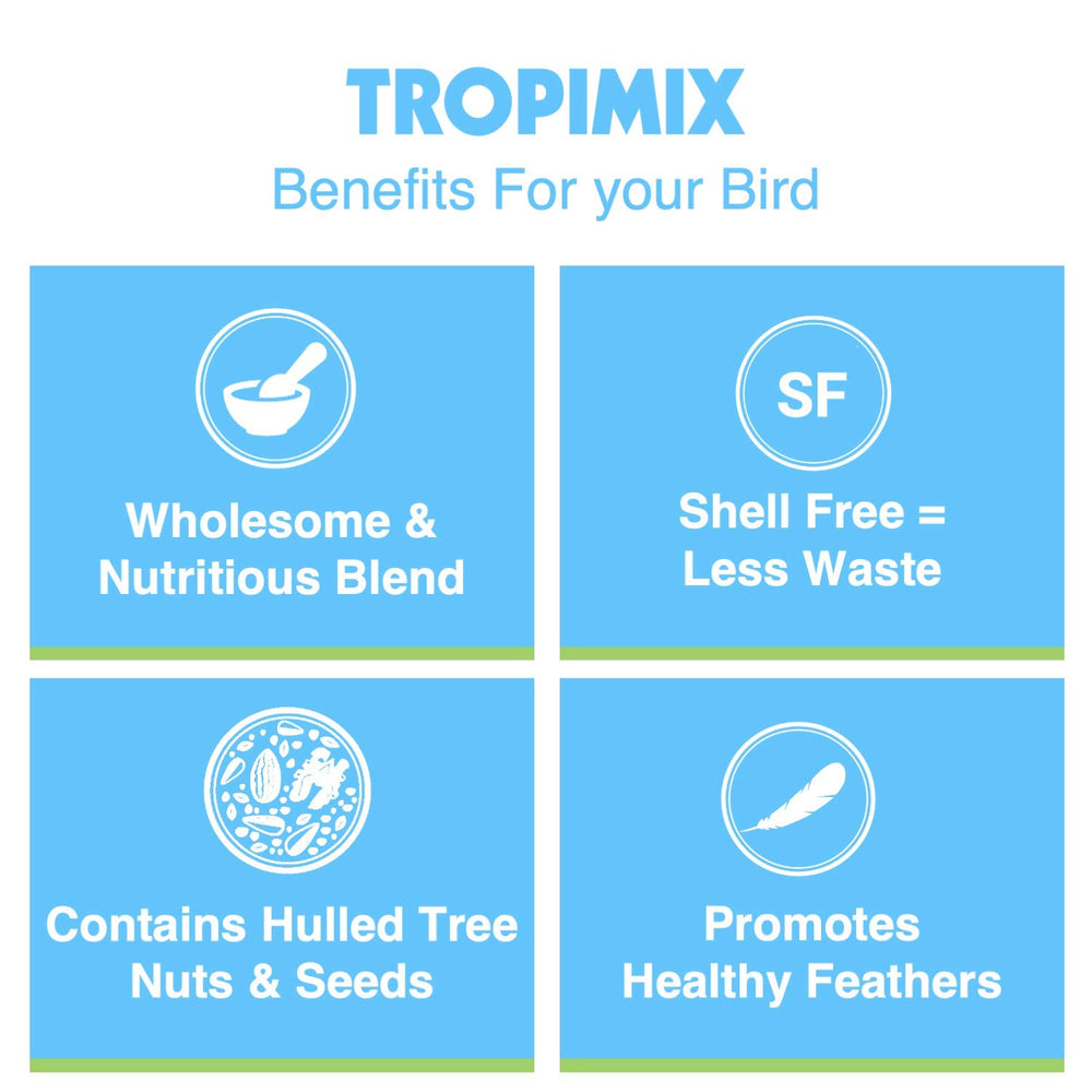 HARI Tropimix supports feather health and immune function through nutrition