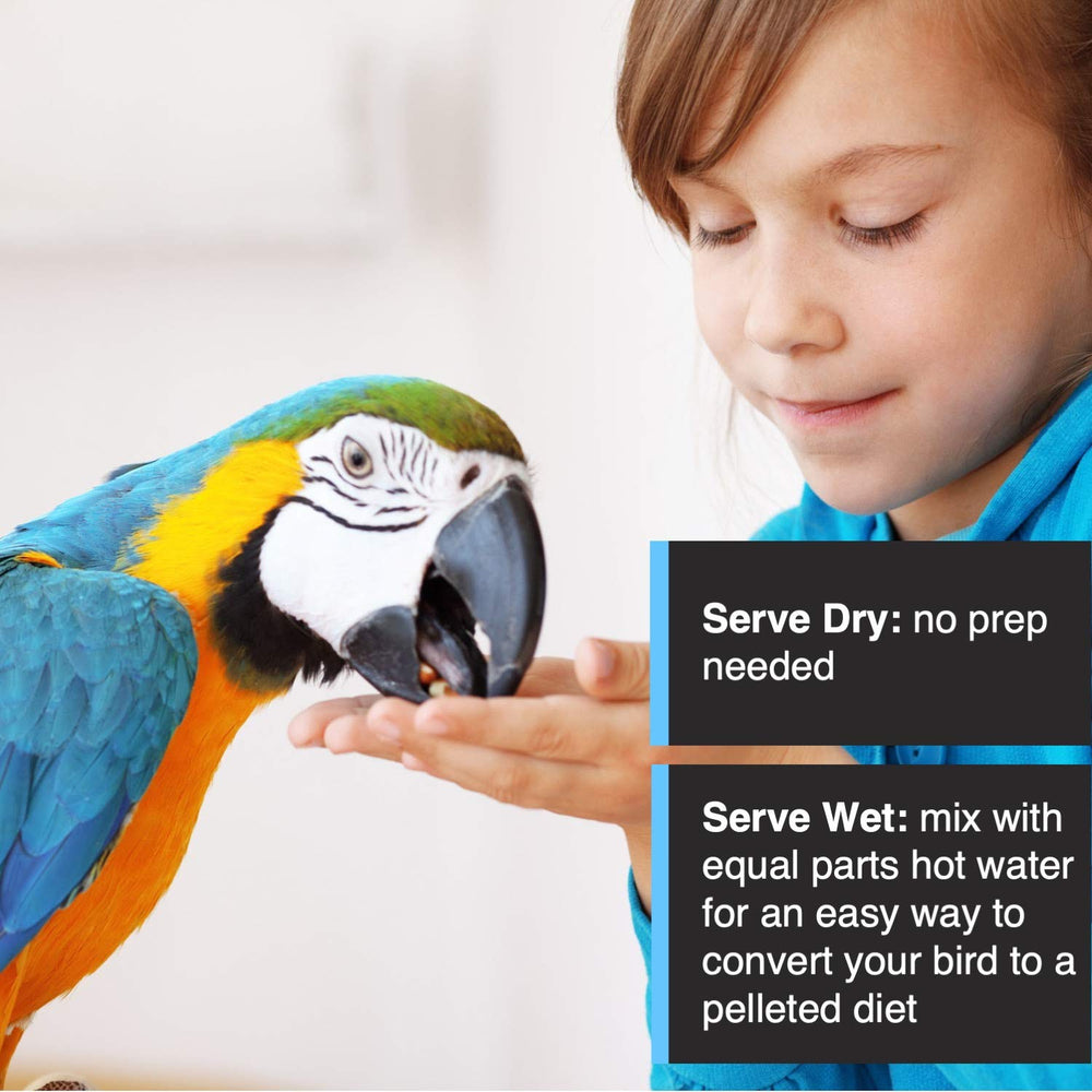Hari Tropimix foraging setup encouraging natural foraging in large parrots.
