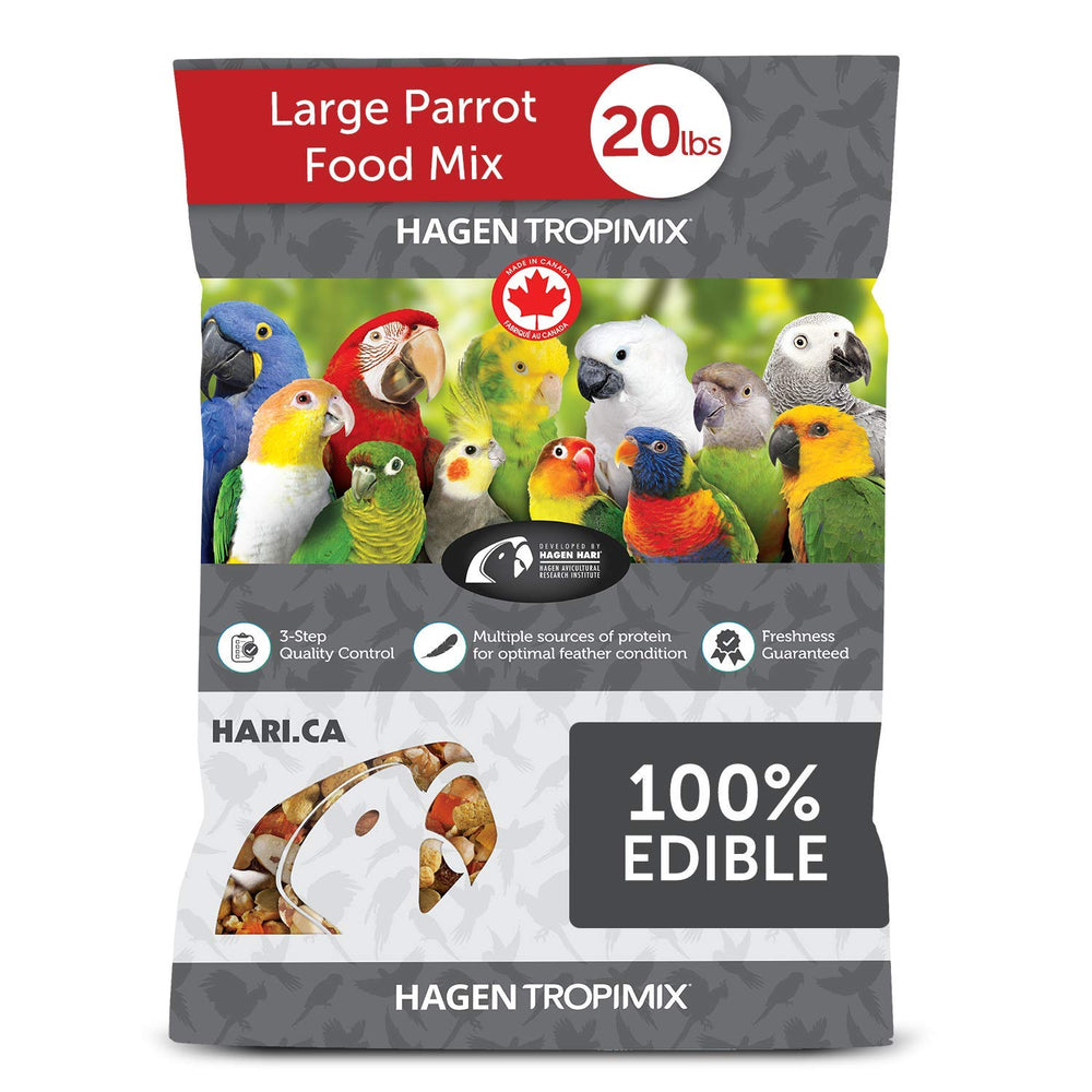 Hari Tropimix large parrot food bag promotes vibrant feather color and daily nutrition.