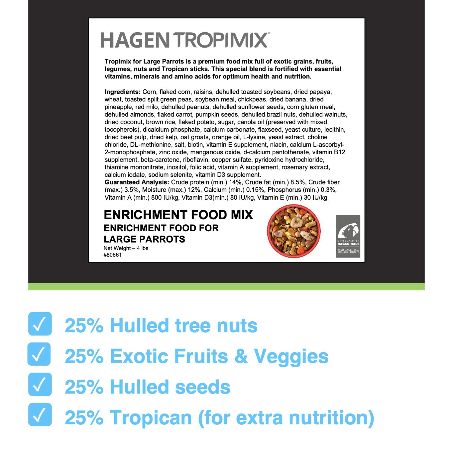Hari Tropimix Tropican sticks close-up highlighting peanut flavor and enrichment.