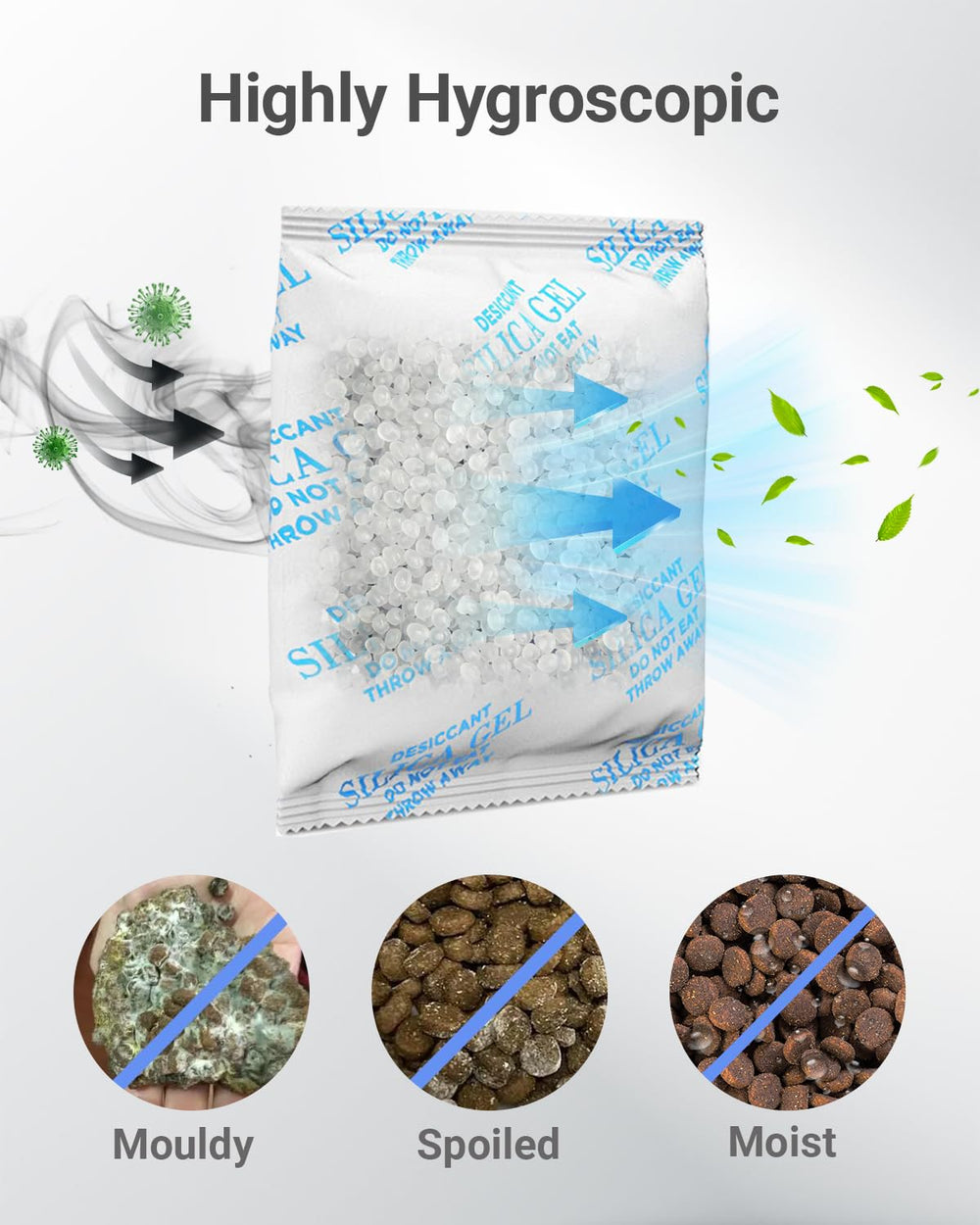 Harich CurLife desiccants for dog food help maintain dryness inside feeders.