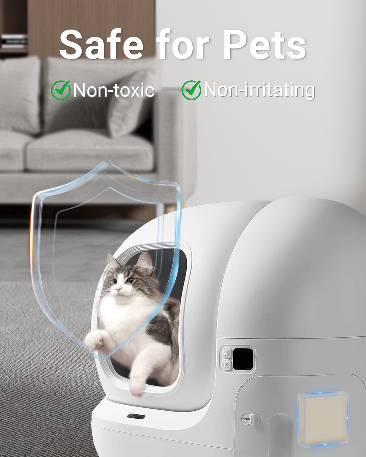 Harich CurLife N50 2.0 box setup showing easy replacement in automatic litter boxes