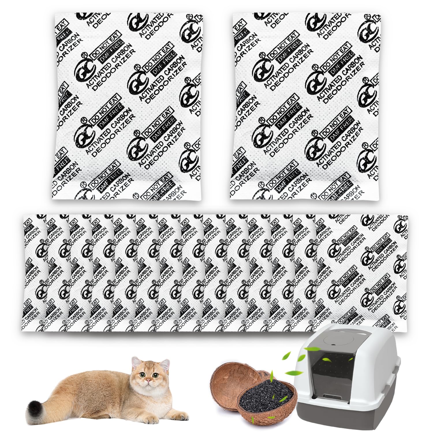 Harich CurLife activated charcoal odor absorber 16-pack ready for replacement in your litter box for odor control