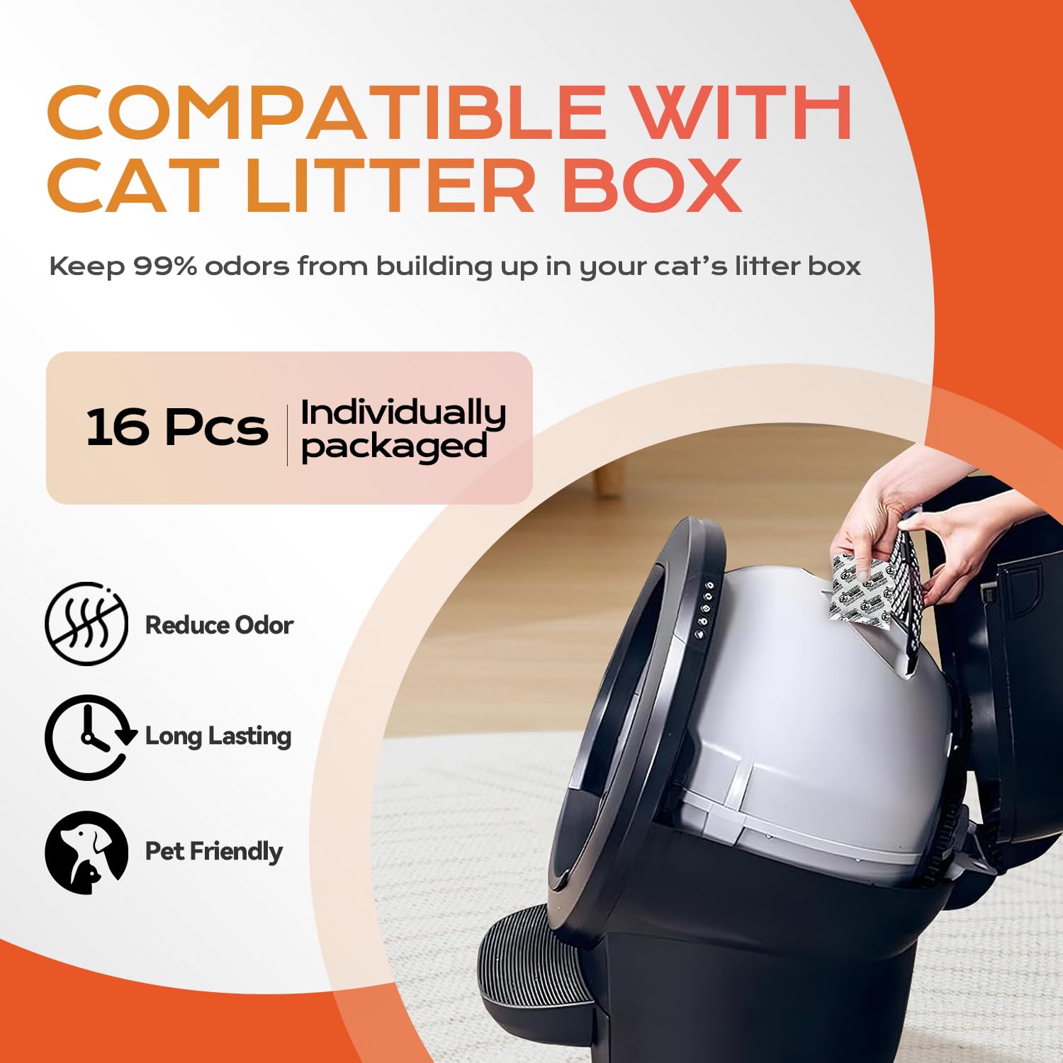 Harich CurLife litter box compartment filter improves odor capture in hooded boxes