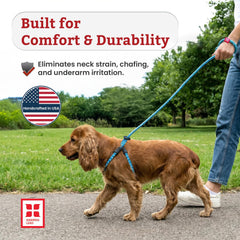 Harness Lead cushioned rope design adds soft comfort on daily walks.