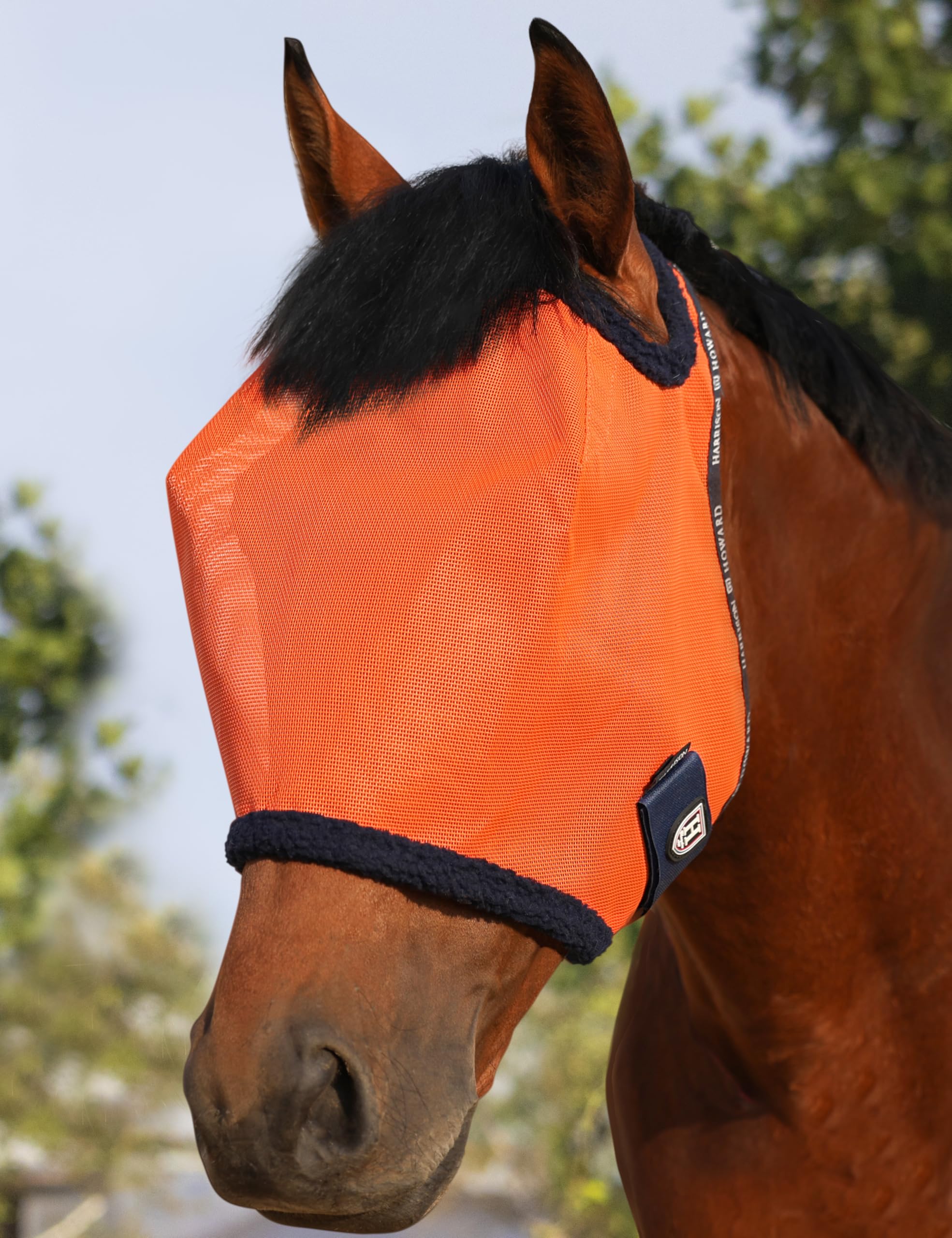 Harrison Howard All Round Mesh Fly Mask front view with breathable UV protection