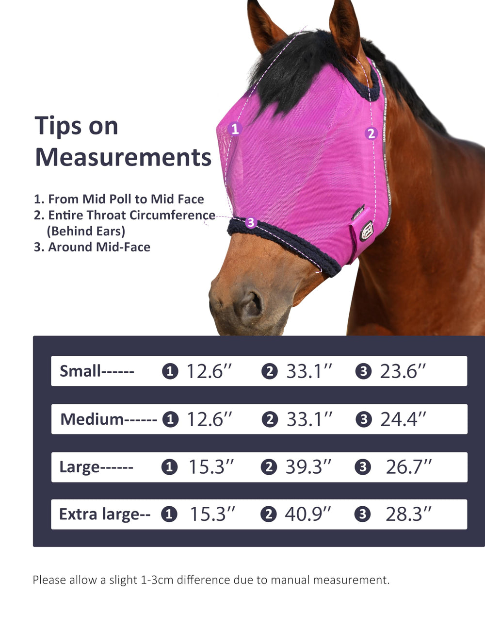 Purple Large sizing on Harrison Howard mask with adjustable chin strap for secure fit.