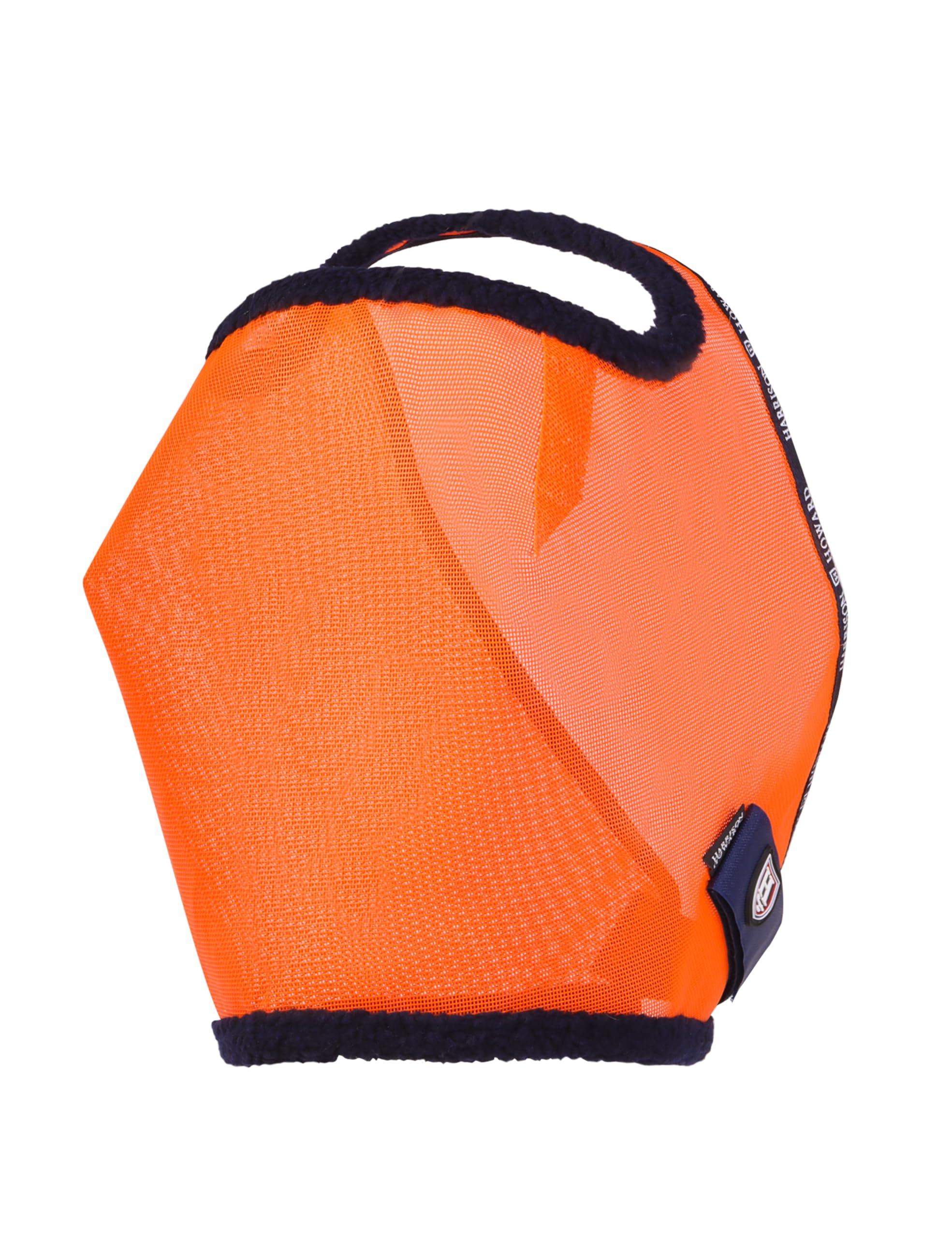 Harrison Howard All Round Mesh Fly Mask side view shows secure fit for active horses