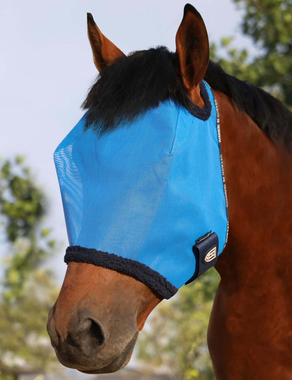 Harrison Howard All Round Mesh Fly Mask with UV protection for breathable sun shielding