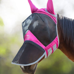 Harrison Howard CareMaster Pro fly mask eye-space for clear vision and sun protection.