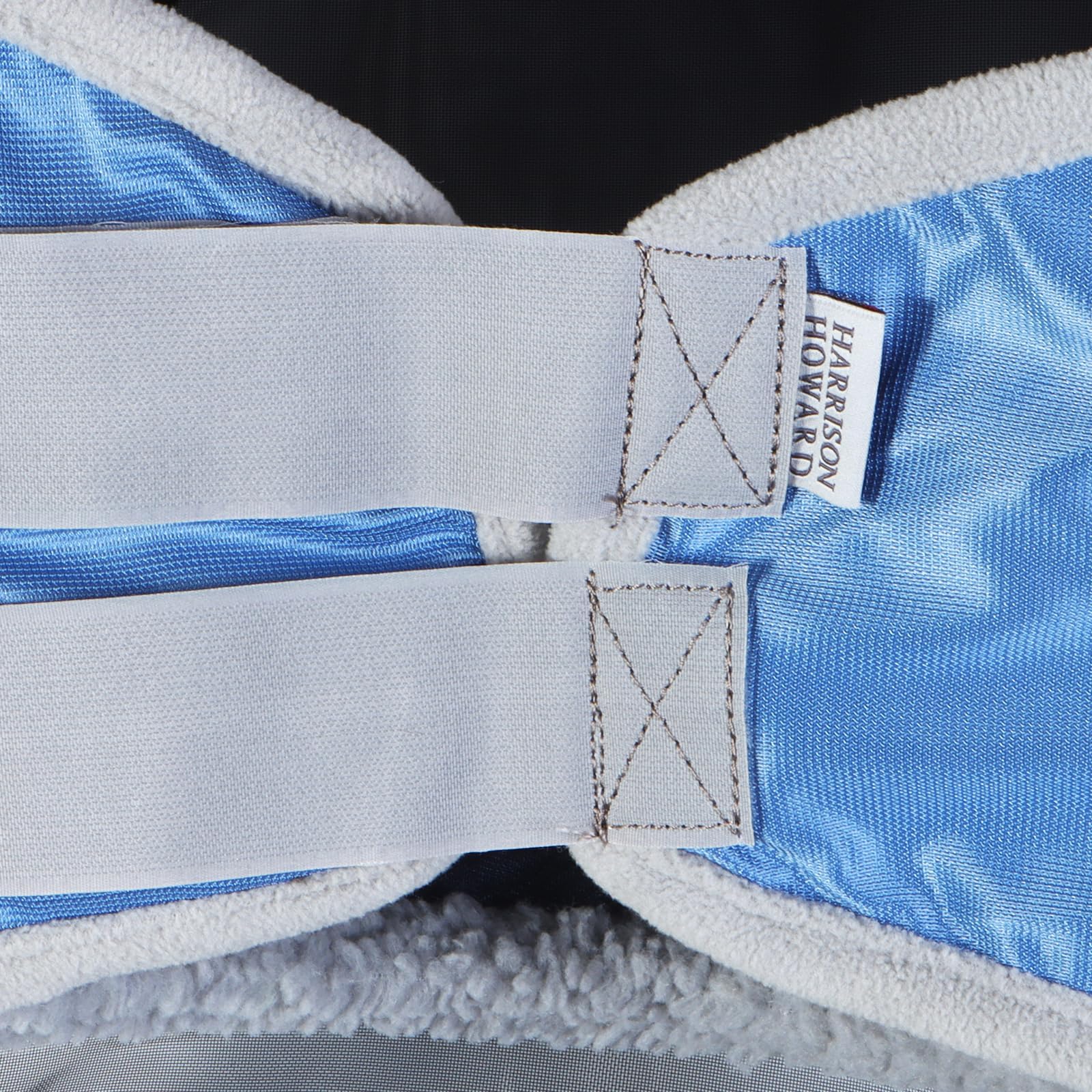 Harrison Howard CareMaster Pro bridle-attachment keeps mask securely in place.