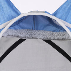 Ears area coverage demonstrates secure fit essential for active turnout.