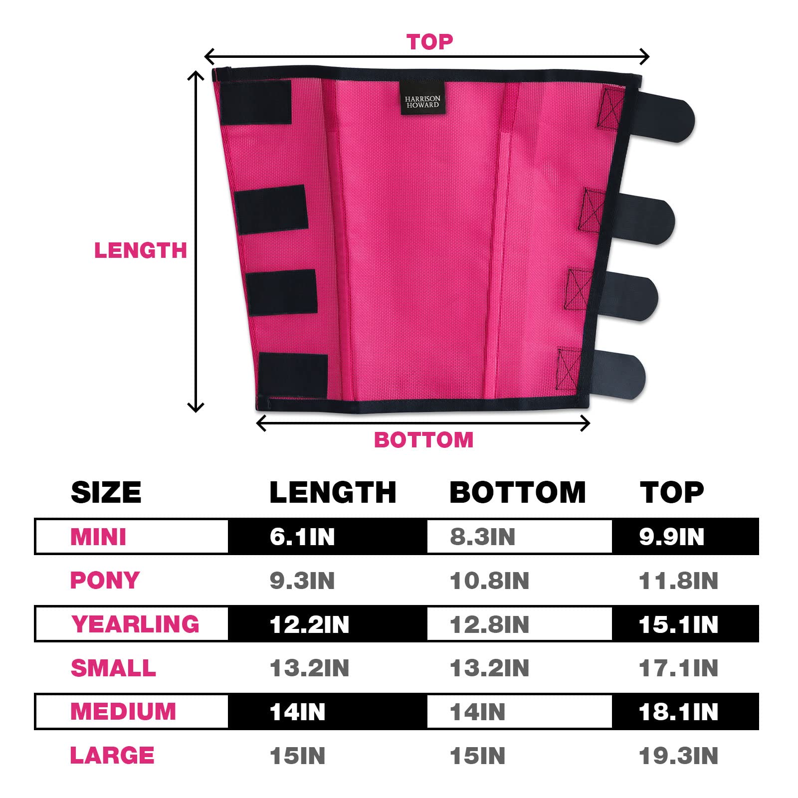 Harrison Howard fly boots magenta buckles closeup emphasize secure stay-on design.