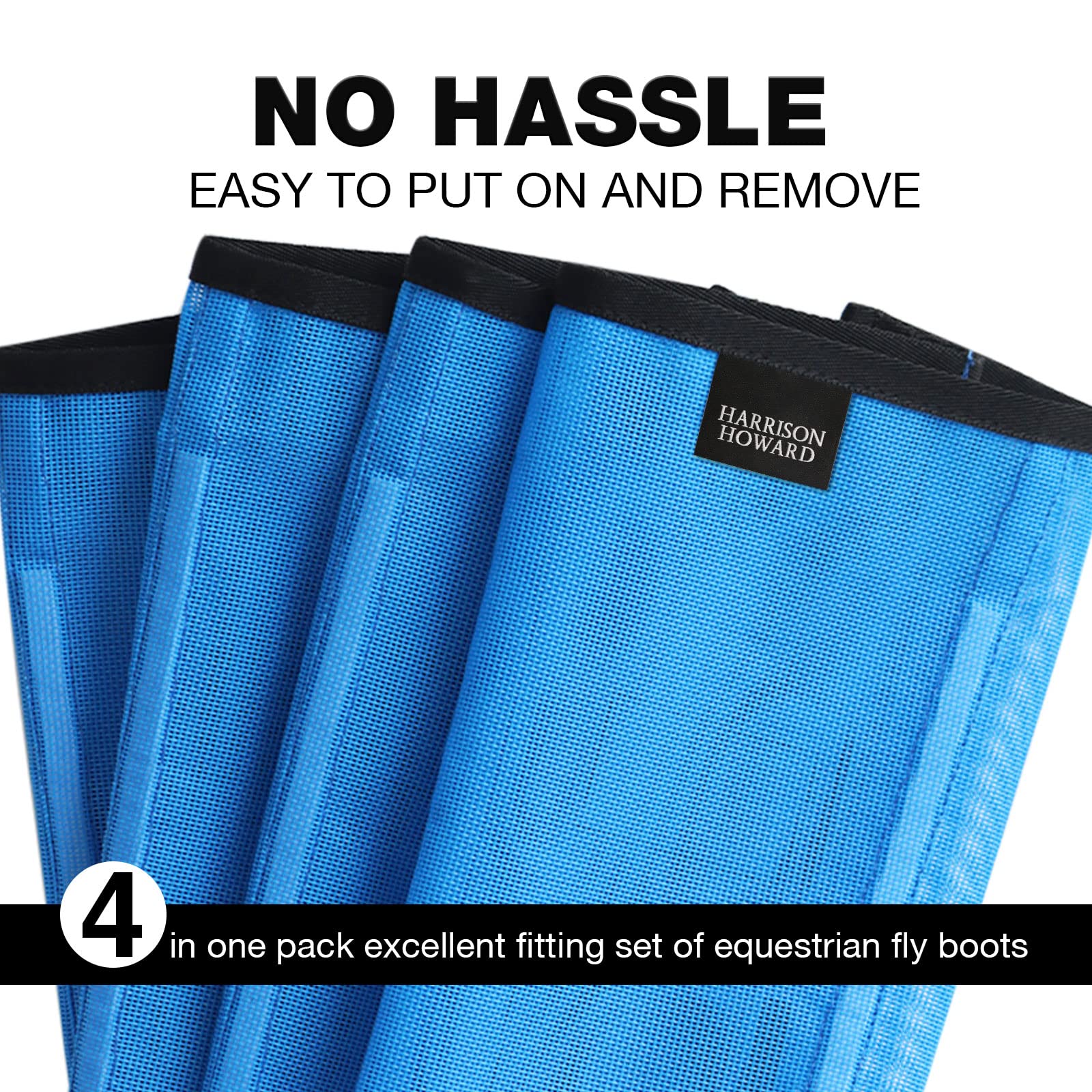 Harrison Howard four-fasteners on boot enable easy on/off