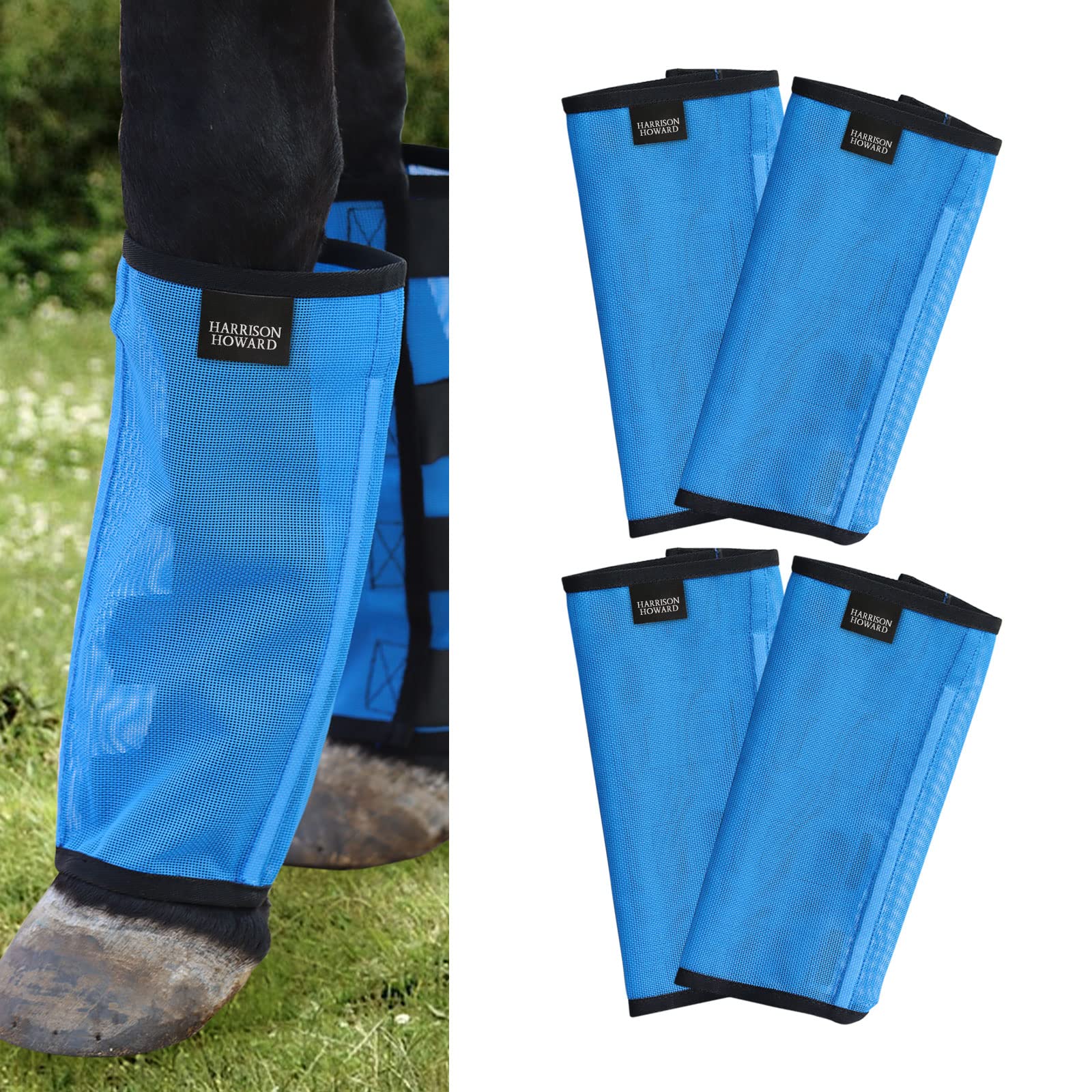 Harrison Howard fly boots front view with UV protection and secure fit
