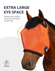 Harrison Howard fly mask forelock opening shows roomy fit for large manes