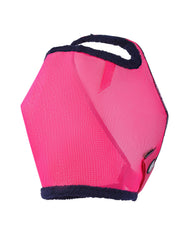 Harrison Howard mesh fly mask closeup with soft fleece trim to reduce rubbing.