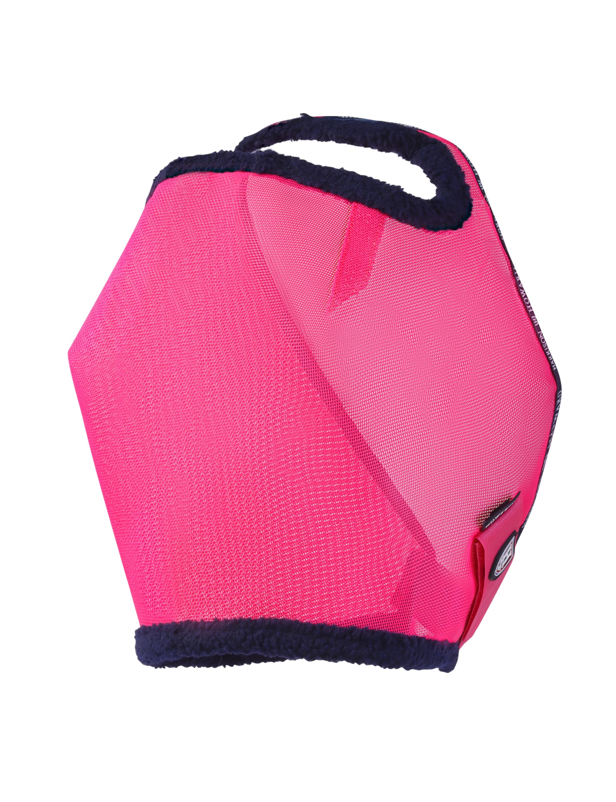 Harrison Howard mesh fly mask with soft fleece trim reduces pressure while keeping debris out.