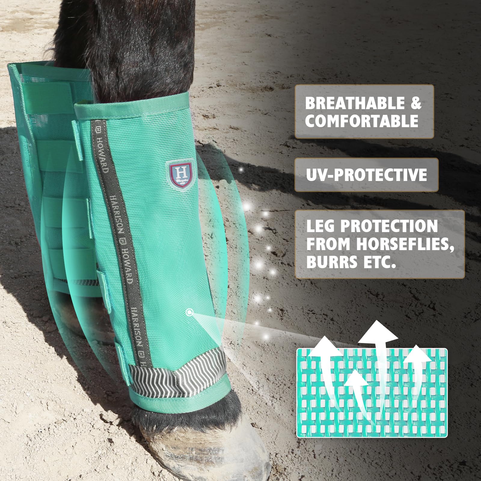 Harrison Howard secure stay-on design prevents boots from slipping during activity.
