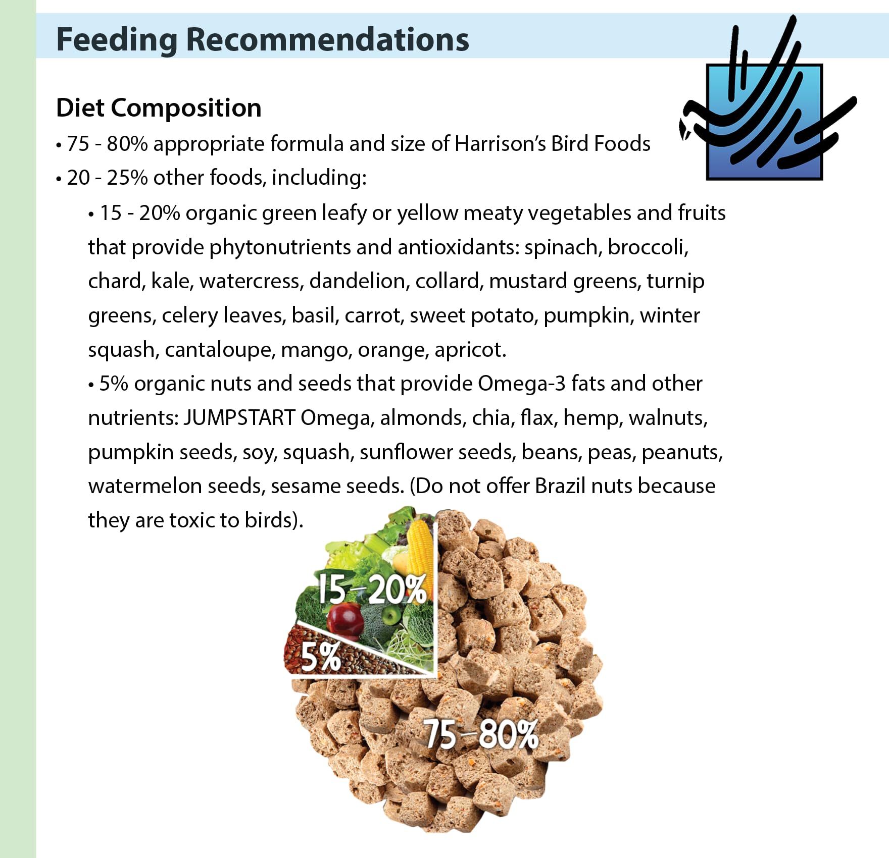 Serving Harrison's in a dish highlighting convenient daily feeding for birds