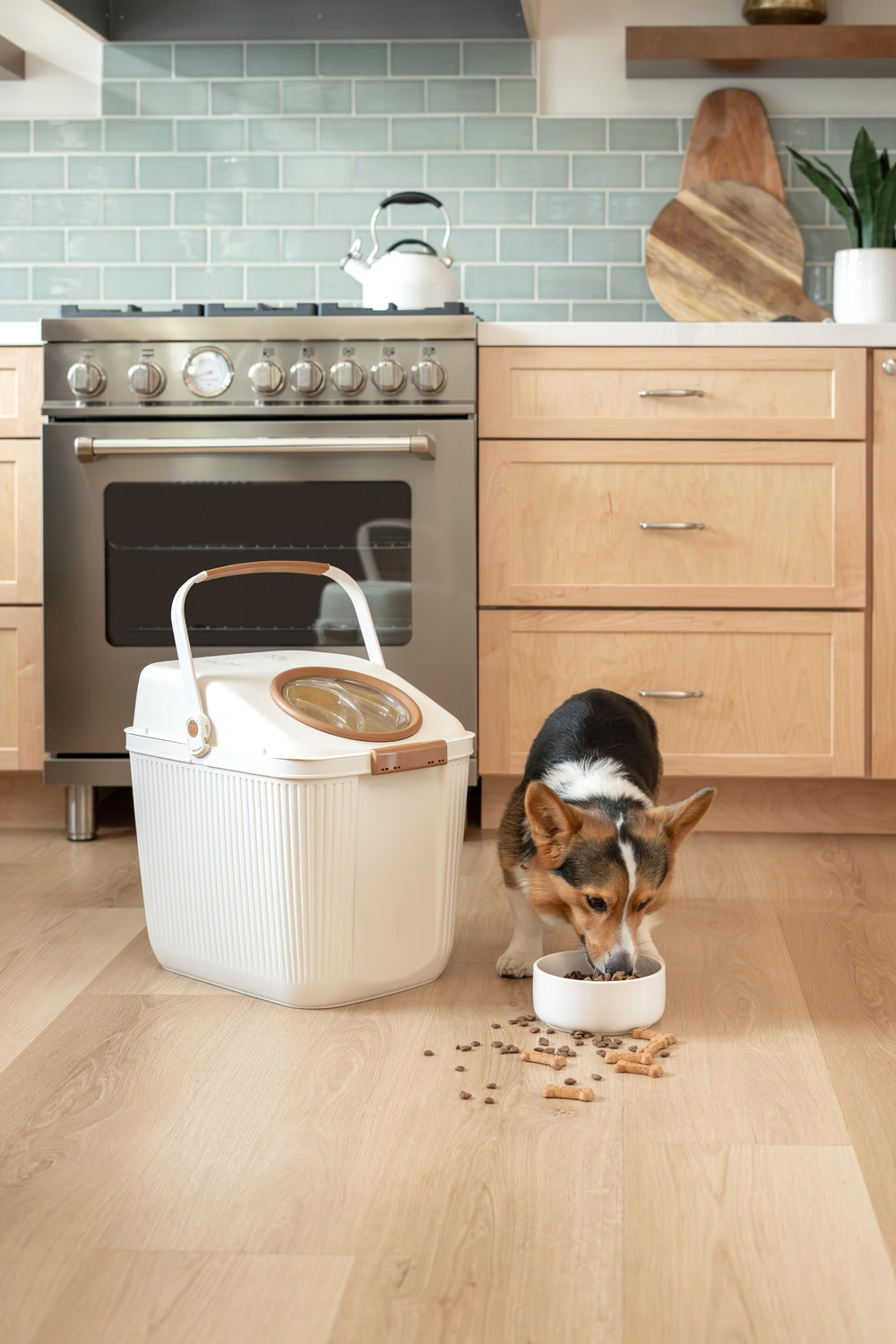 Harry Barker 25-pound capacity accommodates large bags while reducing kitchen clutter.