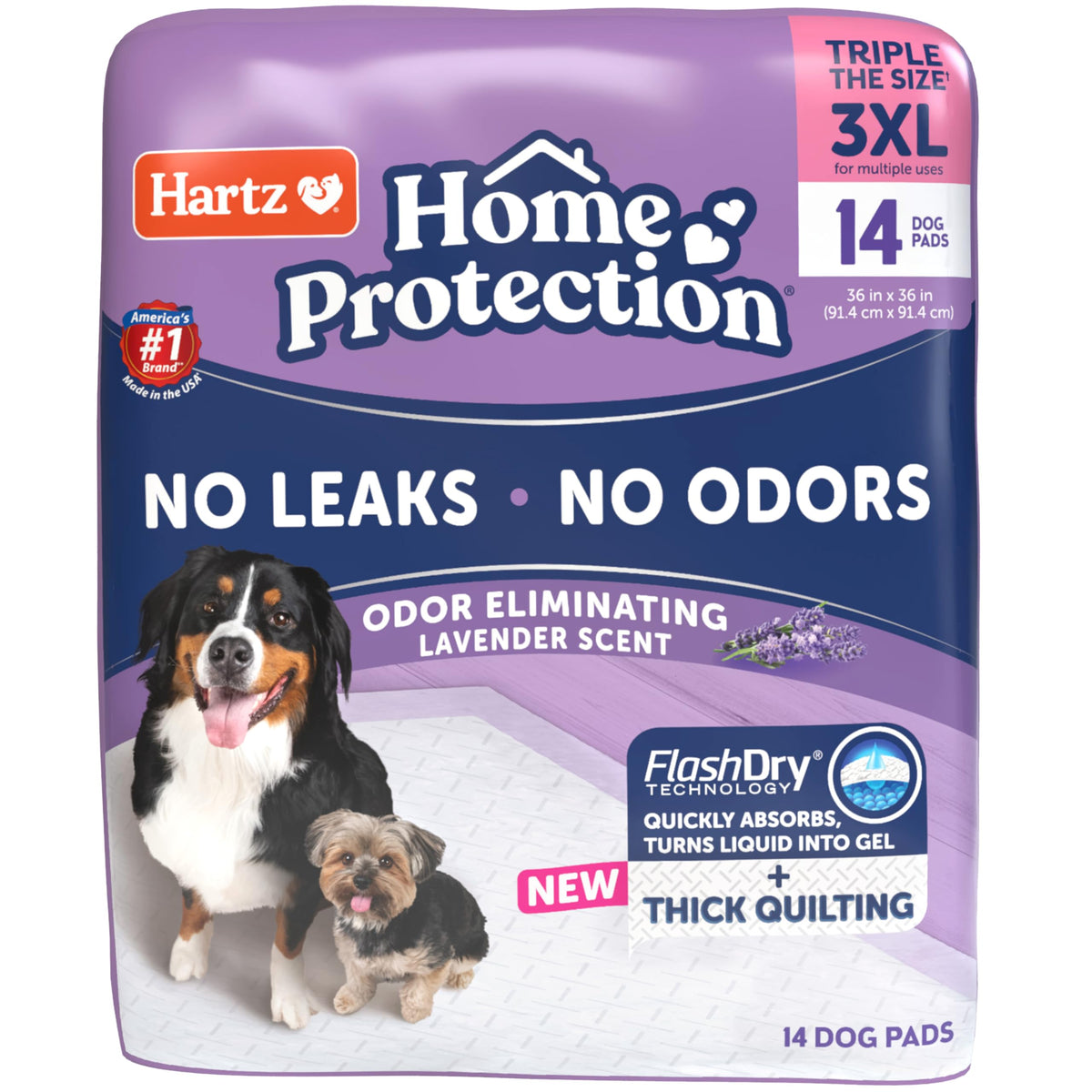 Hartz 3XL dog pad with six layer absorption for leak protection during potty training