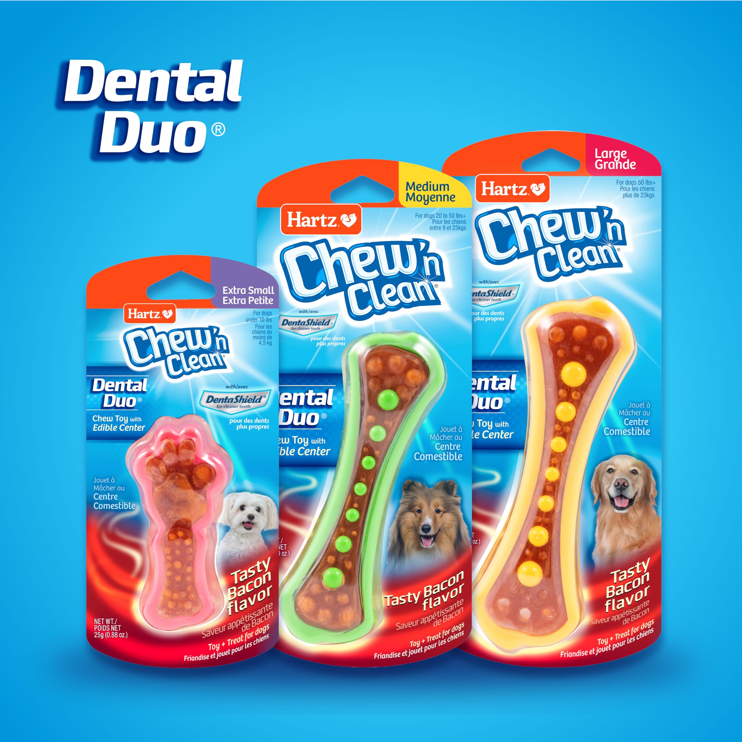 Hartz Chew ’n Clean available in color varieties to suit dogs.