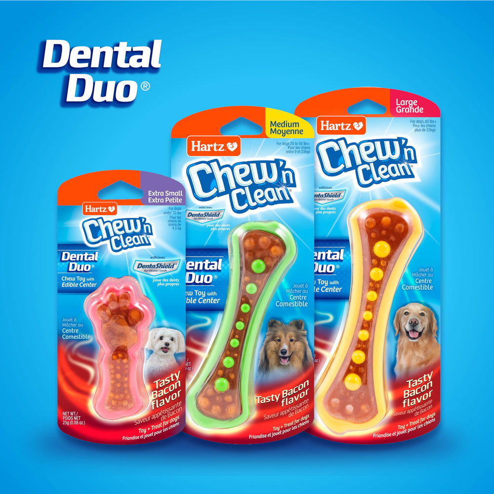 Hartz Chew 'n Clean Dental Duo color varieties available for dogs
