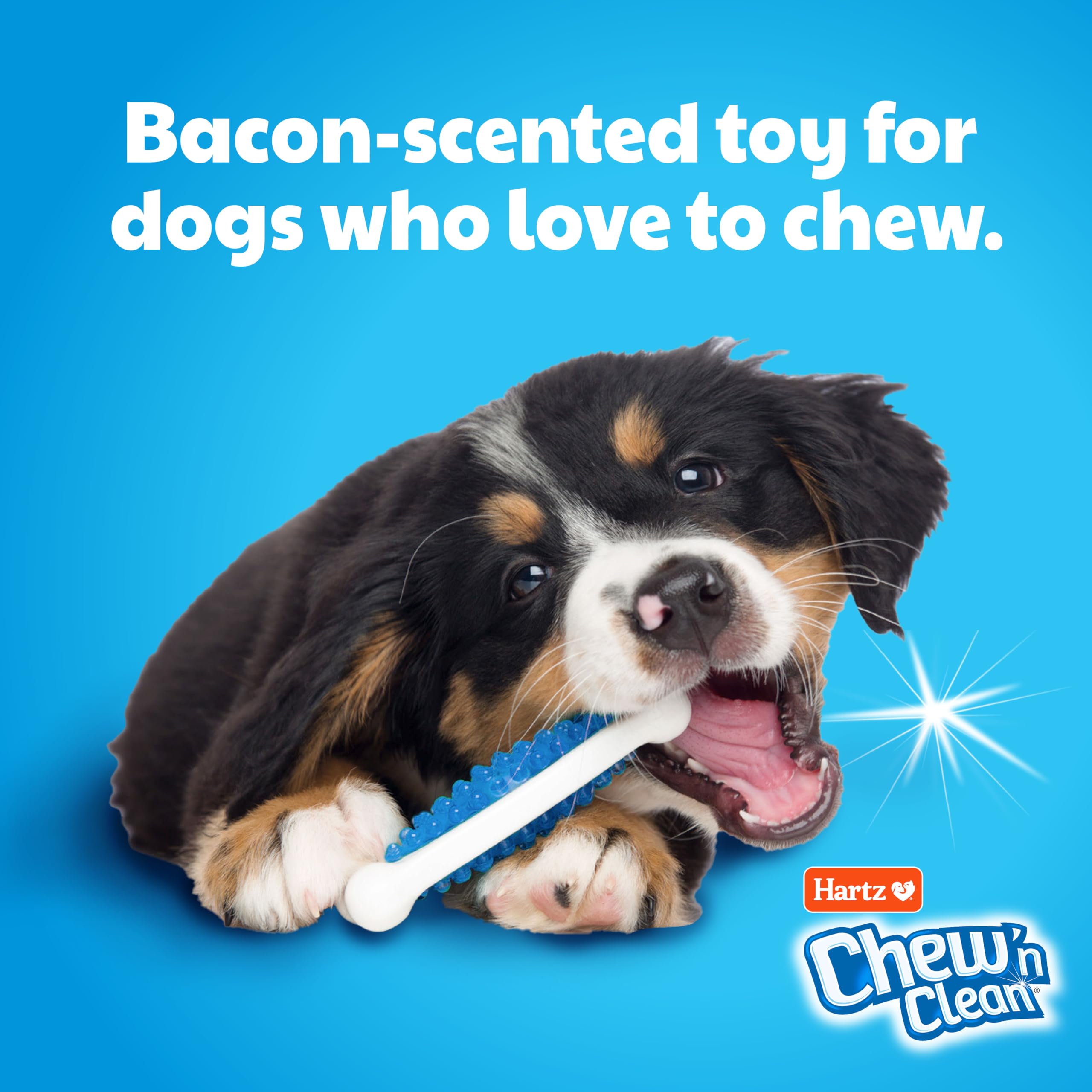 Hartz Tuff Bone bacon-scented feature attracts dogs during chews
