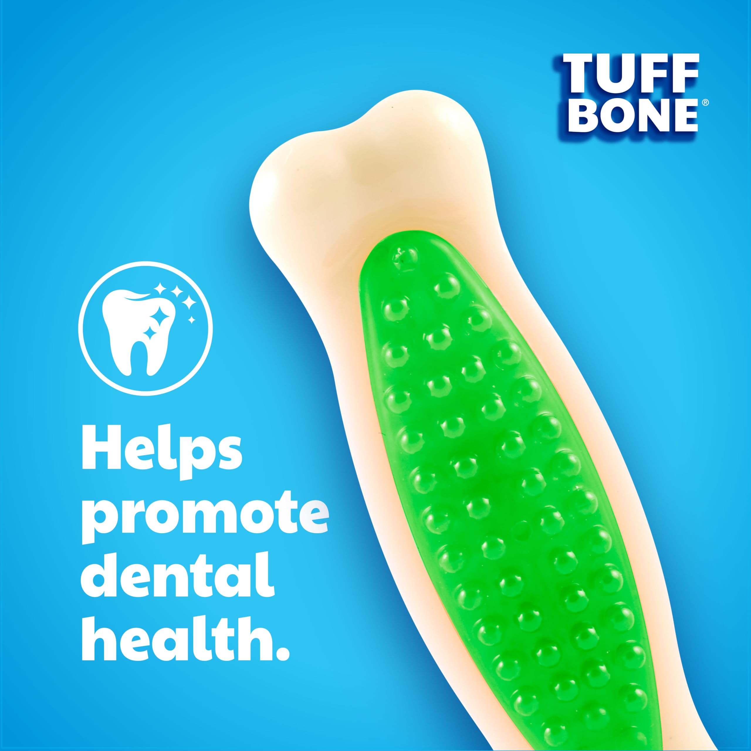 Hartz Chew n Clean Tuff Bone close-up shows multi-texture surface