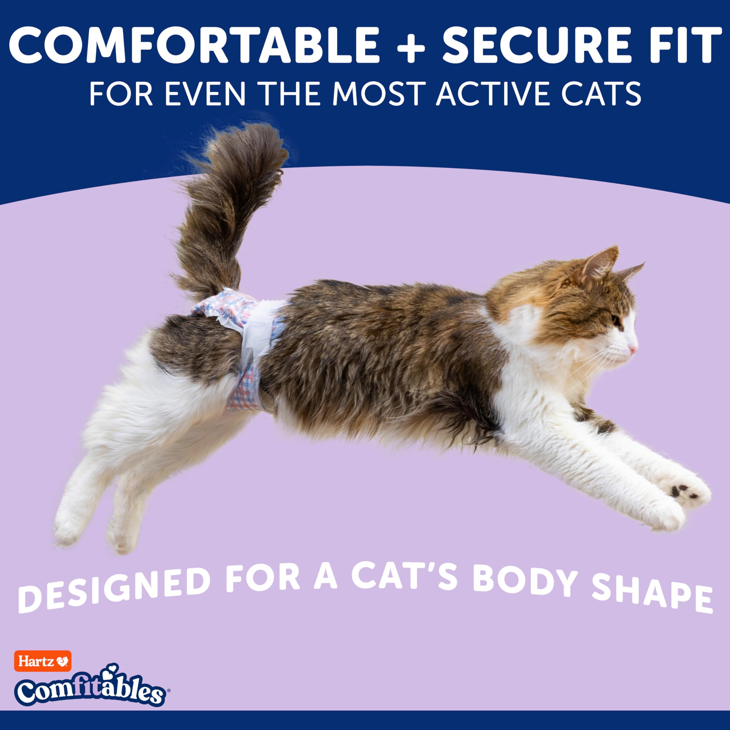Hartz Comfitables cat diapers feature soft breathable material for comfort and absorption