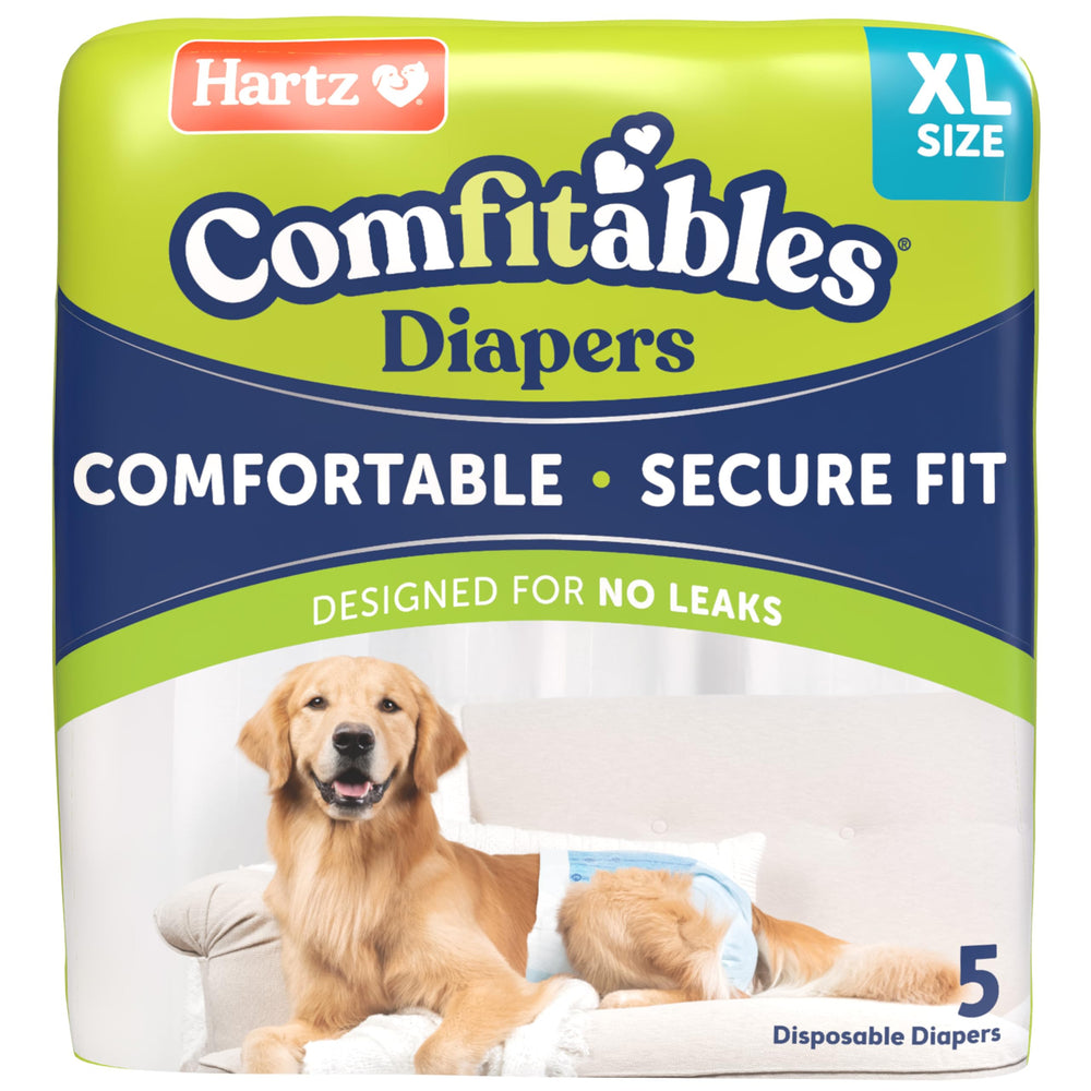 Hartz Comfitables denim design diaper offers a secure, comfortable fit.
