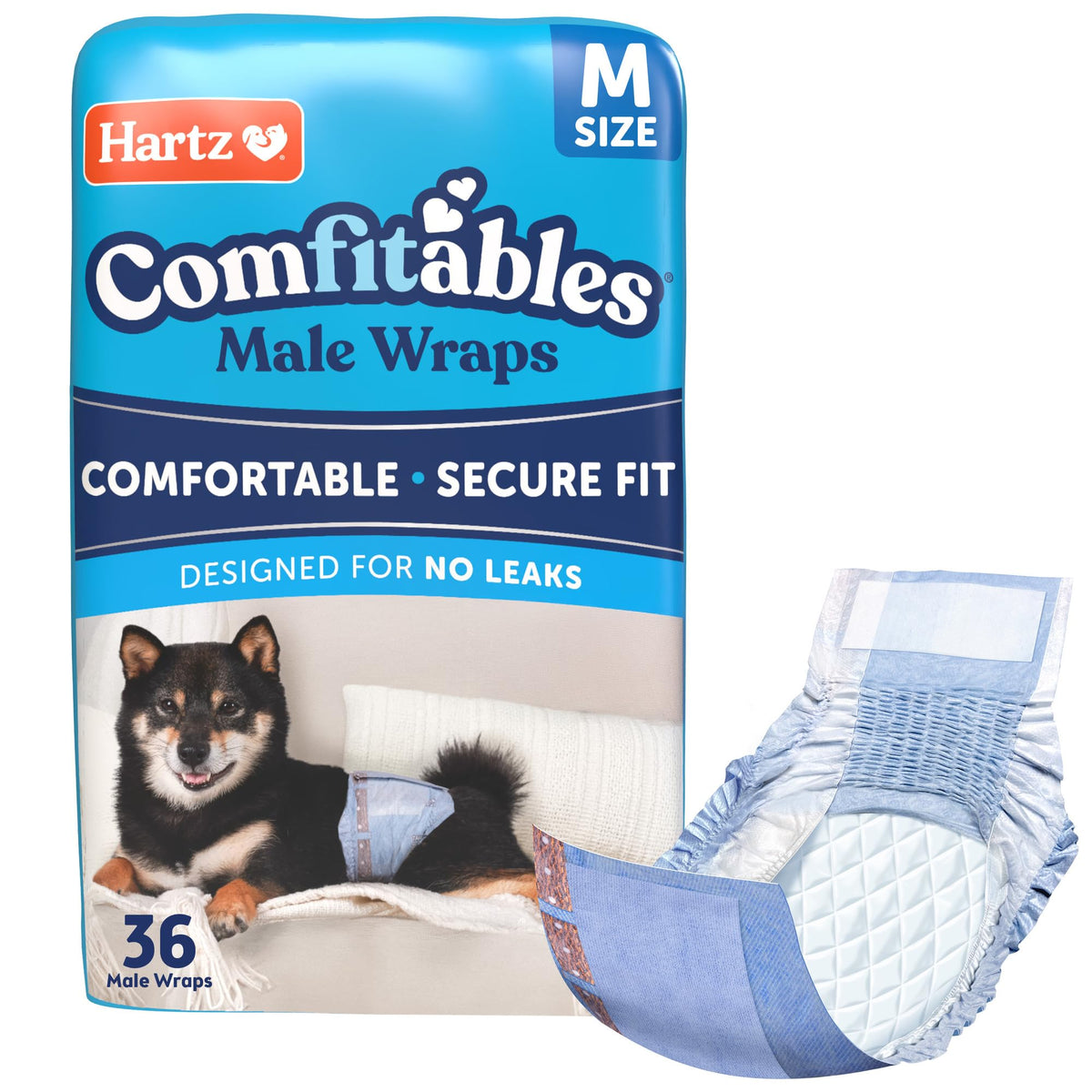 Hartz Comfitables wrap showing stretchy waistband for a flexible, comfortable fit