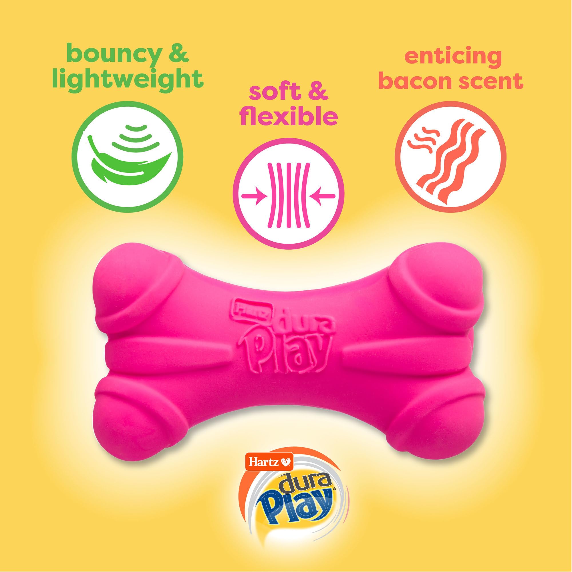 Hartz DuraPlay rocket toy squeaker for indoor and outdoor fun.