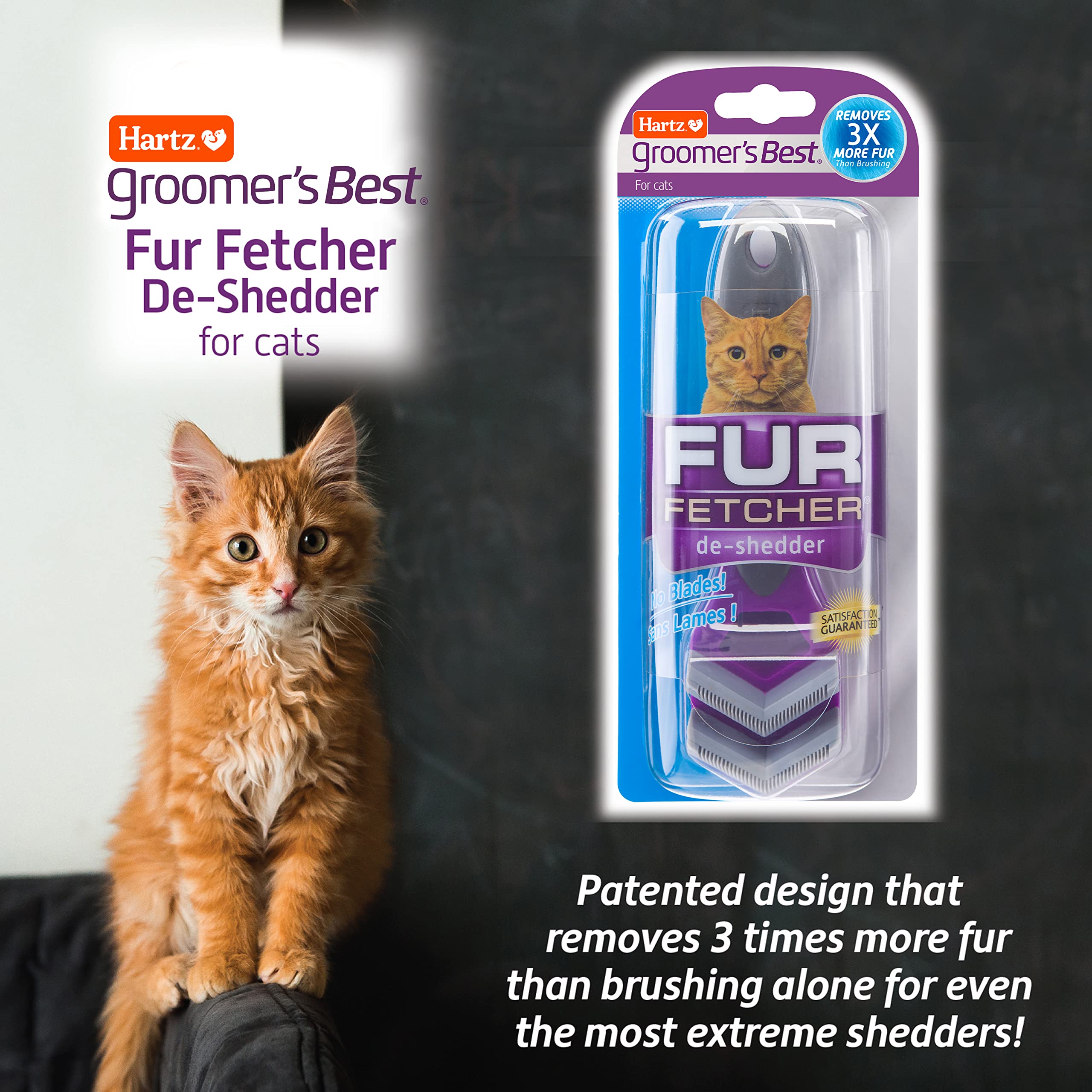 Hartz Groomer's Best Fur Fetcher in use reducing loose undercoat during grooming