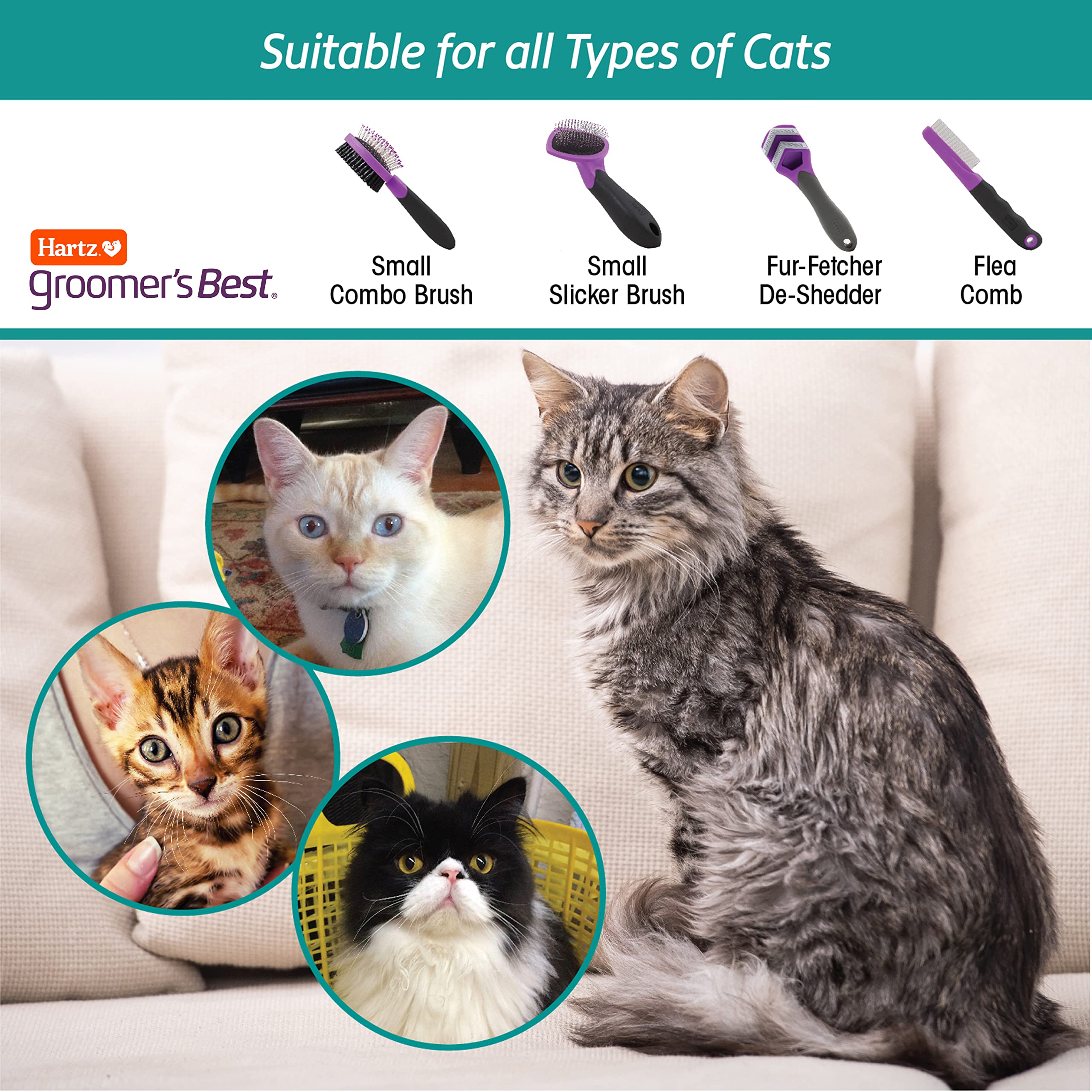 Contains one Hartz Fur Fetcher for cats in packaging