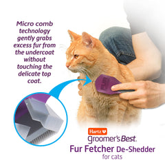 Ergonomic handle design on Hartz Fur Fetcher for comfortable grooming